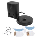 自動ゴミ収集機能付きロボット掃除機（モップ付き）、5200mAh、34.5x34.5x9.8cm